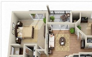 floor plan of a 3 bedroom 2 bath apartment